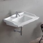 CeraStyle 036100-U Rectangular White Ceramic Wall Mounted Bathroom Sink